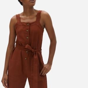 Everlane Linen Picnic Jumpsuit in Rosewood Size 6